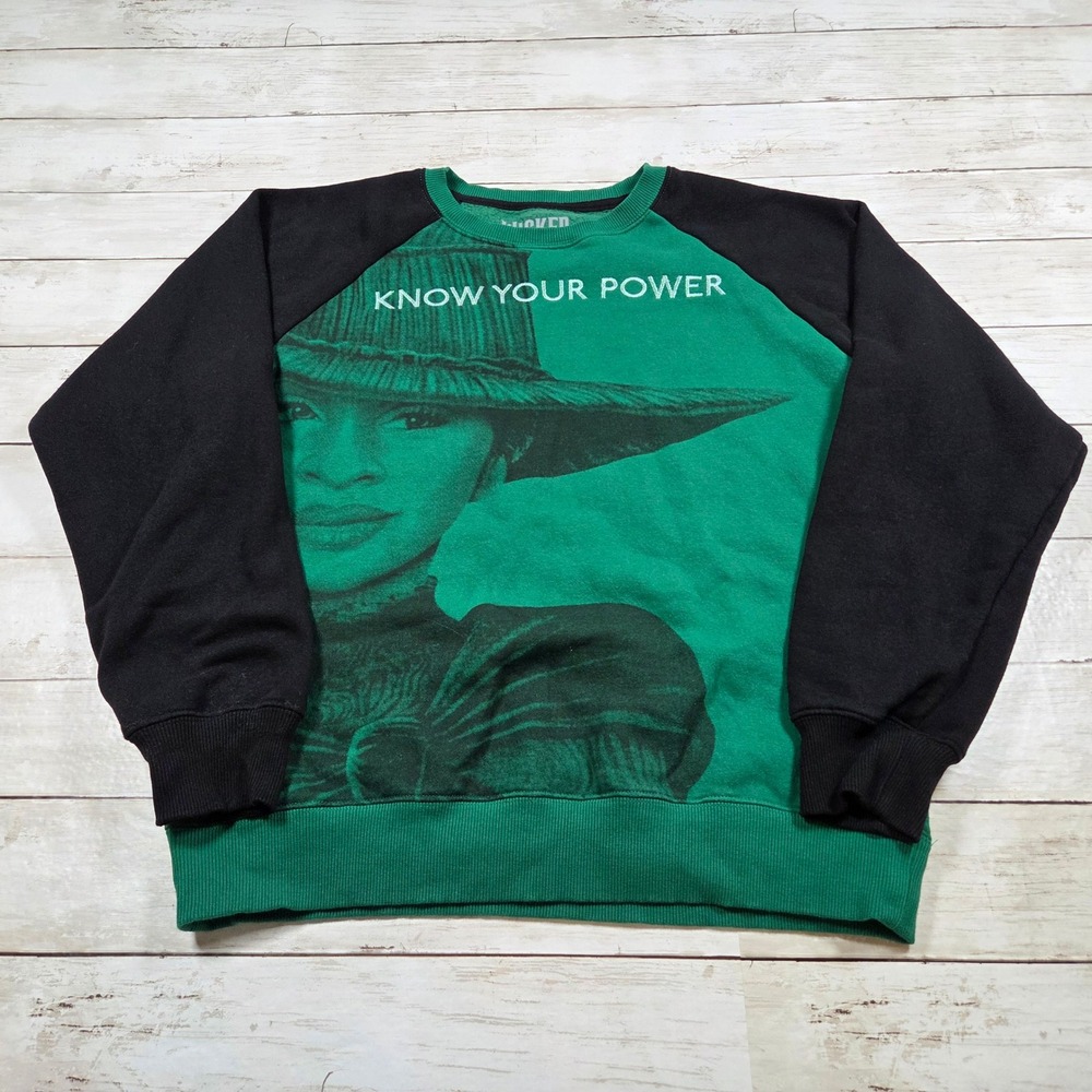 Wicked Universal Studios Elphaba Sweatshirt Know Your Power Women XS Green Black